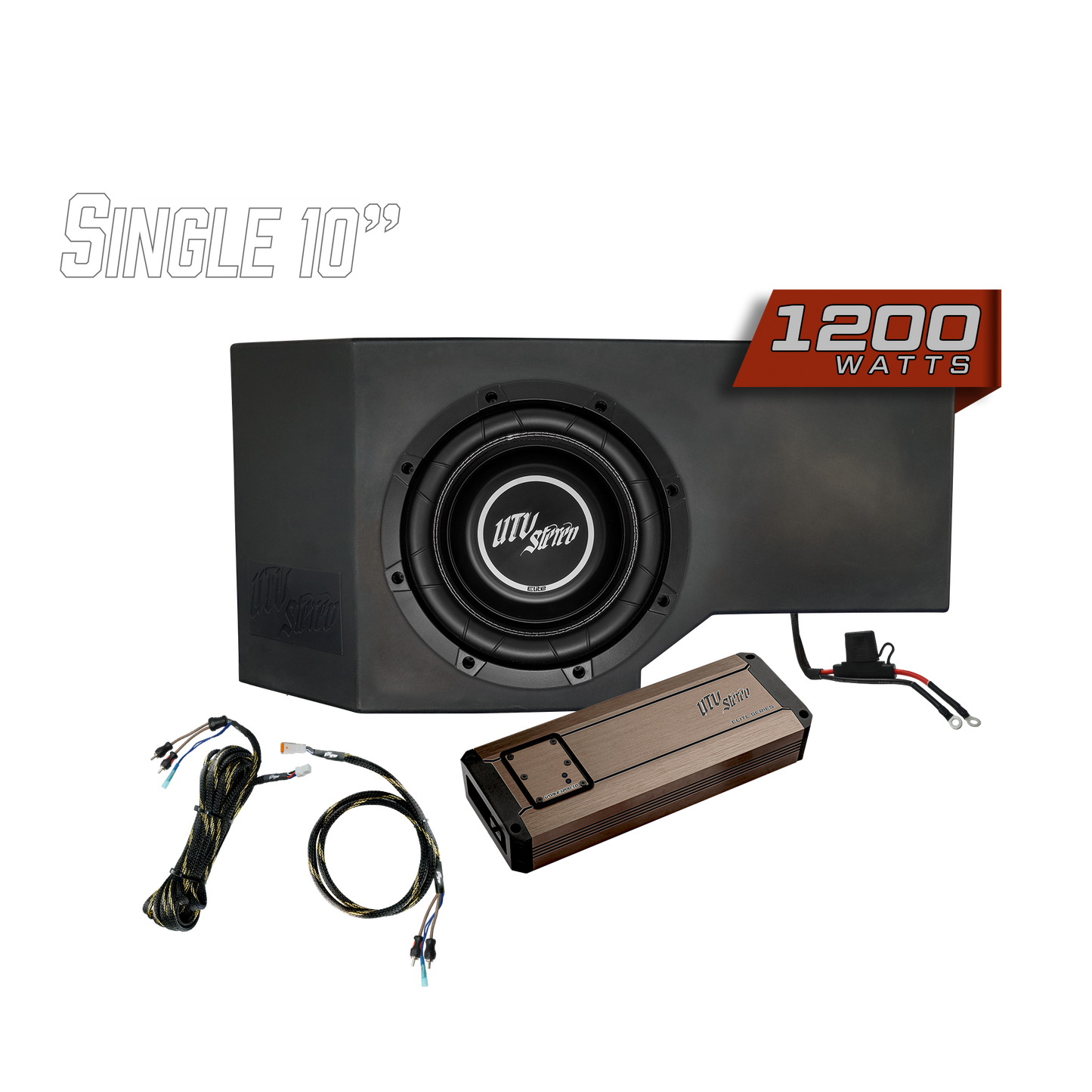 Can-Am® Defender 1200W Single Passenger Side 10" Subwoofer Kit | UTVS-DEF-SUB-1200-PASS
