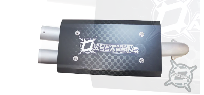 Aftermarket Assassins Stainless Slip-On Exhaust for 2016-21 RZR XP Turbo