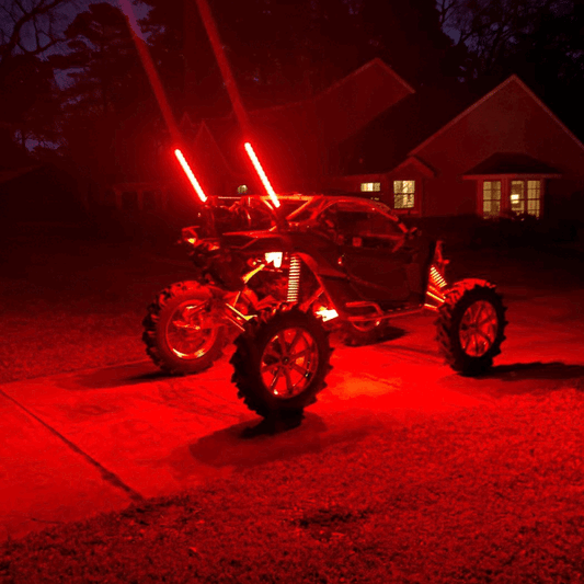 (UTV) Bundle: RGB+W Rock Light + Whip